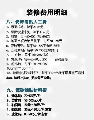 上海铺地瓷砖价格表全新解读，最新价格一网打尽