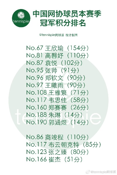 世界网球选手排名与中国网球的崛起趋势分析