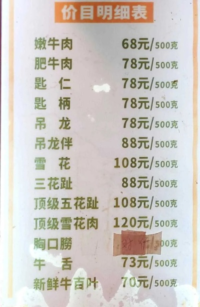 韩鲜坊烤鲜牛肉价格大揭秘！最新价格表放送！