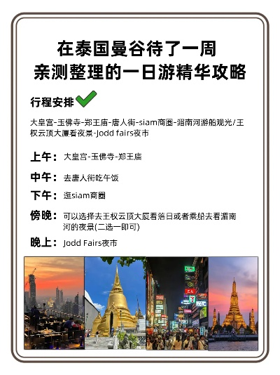 曼谷一日游攻略揭秘，泰国魅力之都的无限精彩