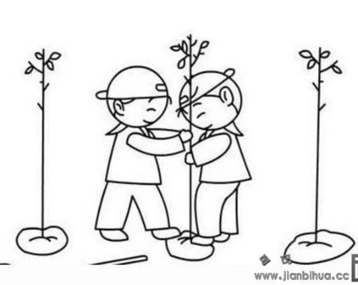 百度小孩植树简笔画，寓教于乐的艺术启蒙之旅